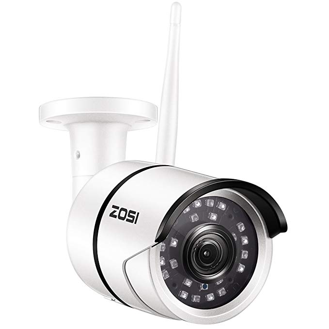 ZOSI Wireless Security Camera,1080p Full HD Outdoor Weatherproof WiFi IP Surveillance Bullet Camera,65ft Night Vision, Motion Detection Alarm, Remote Monitor(Support Max 64GB SD Card No included)
