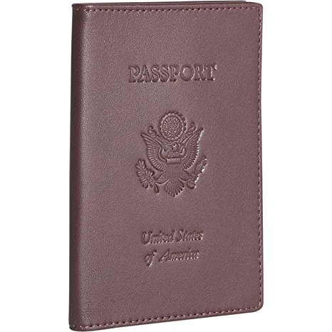 Royce Leather Embossed U.S. Seal Passport Jacket Travel Wallet
