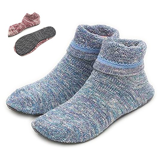 Women Slipper Socks Warm Thick Home Shoes Socks With Soles Rubber Bottom Non Slip Fun Wear