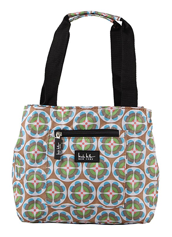 Nicole Miller of New York Insulated Lunch Cooler- Circle Flower/Tan 11 Lunch Tote