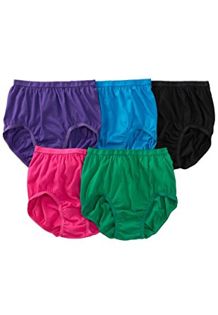 Women's Plus Size Panty 5-pack underwear in colorful cotton Comfort Choice®