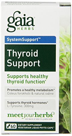 Gaia Herbs Thyroid Support Liquid Phyto-Capsules, 60 Count