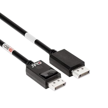 Club 3D CAC-1091 DisplayPort 2.1 Bi-Directional VESA DP80 Certified Cable with G-SYNC, & HDR for Gaming Monitor, PC, RTX 4080/4090, AMD RX 7900-4K120Hz, 8K60Hz, 10K30Hz, 4K 240Hz M/M 1.2m/3.94ft