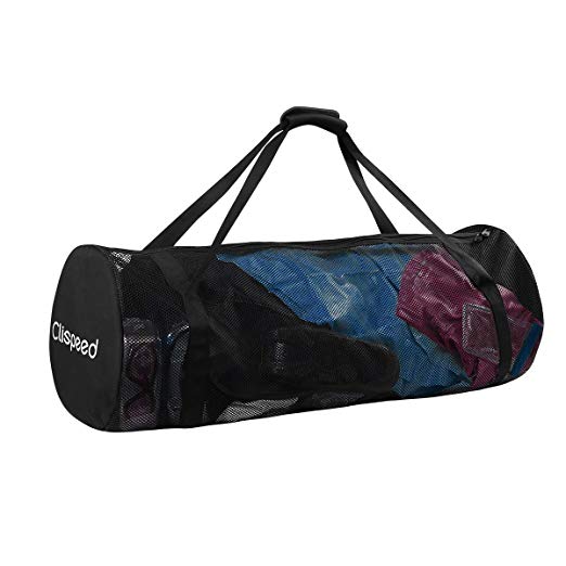 CLISPEED Mesh Duffle Bag Extra Large Dive Gear with Zipper for Diving Swimming Travelling Beach Sports Equipment