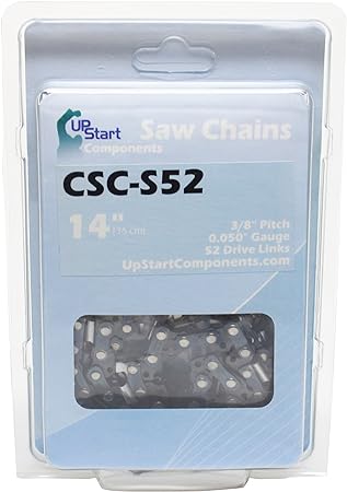 UpStart Components 2-Pack 14" Semi Chisel Saw Chain for Homelite UT43100 Chainsaws - (14 inch, 3/8" Low Profile Pitch, 0.050" Gauge, 52 Drive Links, CSC-S52)