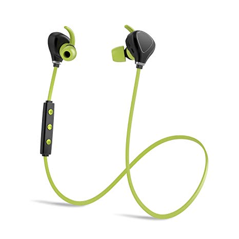 Bluetooth Headphones Running Headphones Compatible with iPhone KBTEL Best Wireless Sports Earphones w/Mic IPX4 Waterproof for Running Gym Workout 12 Hours Battery Life (Green)