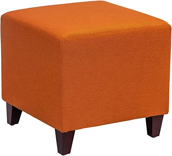 Adeco Simple British Style Cube Ottoman Footstool, 16x16x16