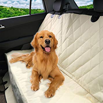 Luxury Pet Car Seat Cover by Pet Magasin - Waterproof & Scratch Proof & Nonslip Backing & Hammock Style & Heavy Duty Back Seat Protector for Cars Trucks and SUVs