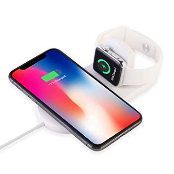 ATETION Wireless Charger for Apple Watch, 2-in-1 Charging Pad Stand Compatible for with for iPhone 11/Pro/Pro Max/XR/XS/XS Max/X/8/8 Plus/Series 5/4/3/2/1