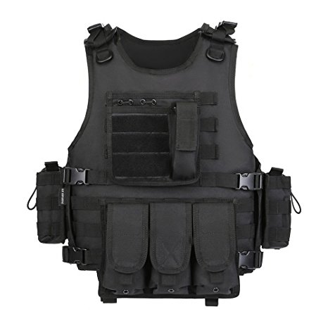 GZ XINXING Black Tactical Airsoft Paintball Combat Military Swat Assault Army Shooting Hunting Outdoor Molle Vest