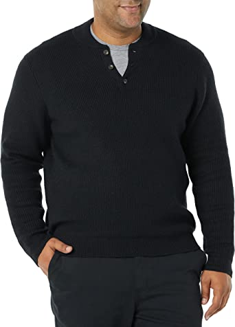 Amazon Essentials Mens Long-Sleeve Soft Touch Henley Sweater