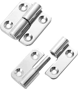 2Pcs 1.5Inch Lift Off Hinge, Left Handed & Right Handed Slip Joint Flag Hinges Detachable Lift Off Hinges, Small Lift-Off Hinge Removable Door Hinges Stainless Steel Hinges