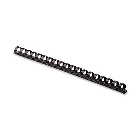 Fellowes Plastic Comb Binding Spines, 1/2 Inch Diameter, Black, 90 Sheets, 100 Pack (52326)