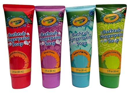Childrens Crayola Bathtub Fingerpaint Soap Assorted Colors - (4) 3 Fl Oz Tubes