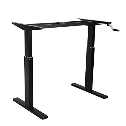 FlexiSpot 48" Crank Height Adjustable Office Workstation Black Frame Only Standing Desk Leg