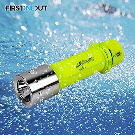 Diving Flashlight LED Waterproof - Wristband Included - Safety Submarine Battery Rechargeable Torch Light