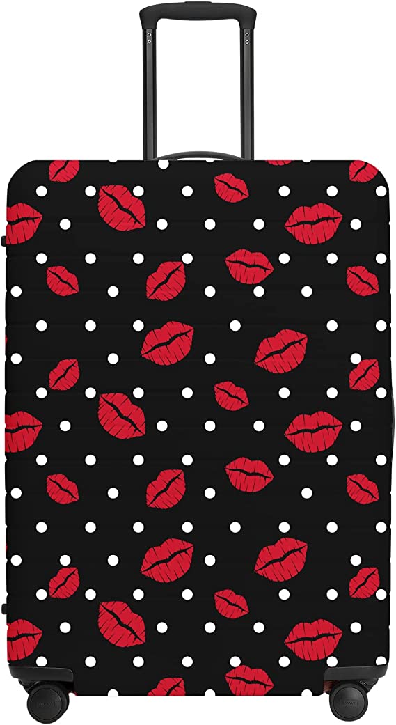 URBEST Luggage Cover Protector Suitcase Anti Scratch Dirt Covers, Fits 23"-26" Luggage Red Lips