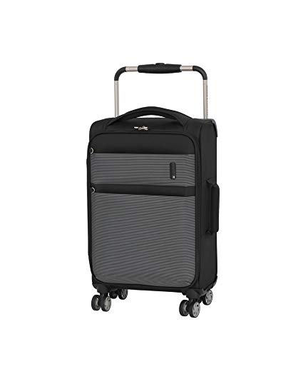 IT Luggage World's Lightest Debonair 22.5" 8 Wheel Spinner, Black/White