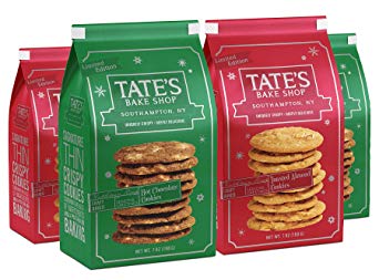 Tate's Bake Shop Limited Edition Holiday Cookies, Variety Pack, 7 Oz, 4Count (2 Hot Chocolate, 2 Toasted Almond)