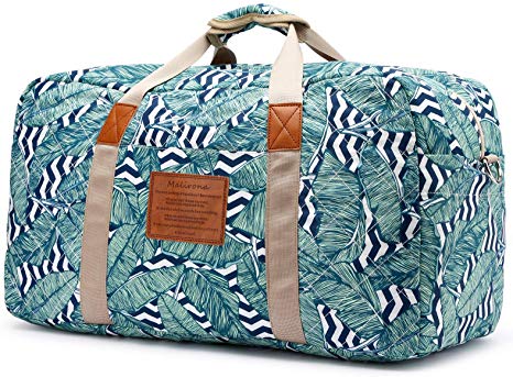 Malirona Canvas Weekender Bag Travel Duffel Bag for Weekend Overnight Trip (Summer Times)