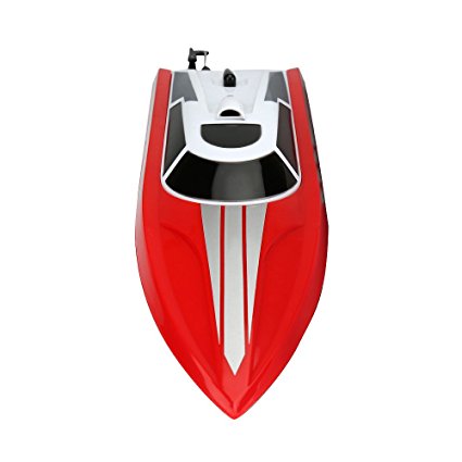 Funtech Radio Controlled 2.4GHz High Speed 20MPH Electric RC Boat for Pools Bathtubs Lakes, Red