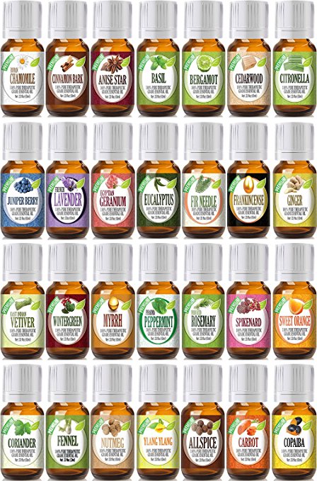 Christmas Ultimate (28 Bottles) Essential Oil Gift Set in Portfolio 100% Pure, Best Therapeutic Grade Aromatherapy Collection - 28/10 mL