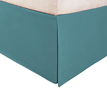 1500 Series 100% Microfiber Pleated King Bed Skirt Solid, Teal - 15 Inch Drop and Wrinkle Resistant