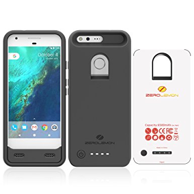 Google Pixel Battery Case, ZeroLemon Ultra Power 6500mAh Extended Battery Case for Google Pixel(Not For Google Pixel XL)- Black