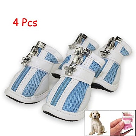 Puppy Pet Dog Velcro Shoes Zip Up Booties Boots Adorable Dog Sneaker