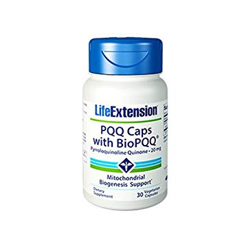 Life Extension PQQ Caps, Pyrroloquinoline Quinone, 20 milligrams 30 Vegetarian Capsules. Pack of 2 Bottles.