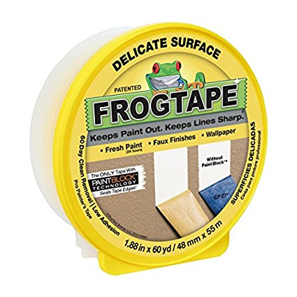 FrogTape Delicate Surface Painting Tape, 1.88 in. x 60 yd. Roll, Yellow (280222)