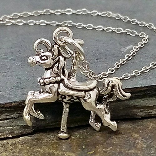 Carousel Horse Necklace - 925 Sterling Silver