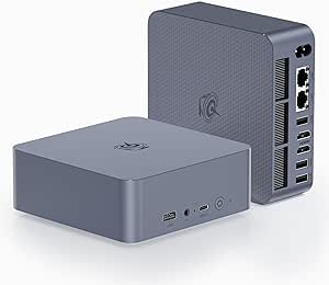 Beelink Mini PC, AMD Ryzen 7 5825U(8C/16T, up to 4.5GHz), 16GB DDR4 500GB PCIe3.0 SSD, EQR5 Mini Desktop Computer Support 4K@60Hz Dual Display/Dual HDMI/Dual LAN/WiFi 6/BT5.2/Gaming/Office/Home