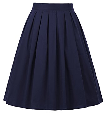 GRACE KARIN A-Line Pleated Vintage Skirts for Women CL6294 (Multi-Colored)