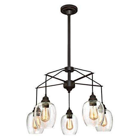 Westinghouse Lighting 6333100 Eldon Five-Light Indoor Chandelier, Oil Rubbed Bronze Finish with Highlights and Clear Seeded Glass 5