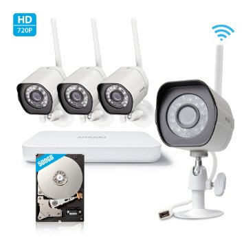 Zmodo Wireless 720p HD Smart NVR Security Camera System 500GB Hard Drive