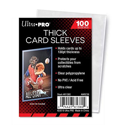 Ultra Pro Clear Thick Card Sleeves | Holds cards up to 130-Point | 100-Count