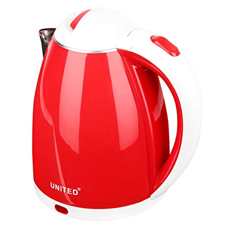 United Electric Kettle 1.5 Litre Red (Inside Steel Body &Wire Length 69 cm)