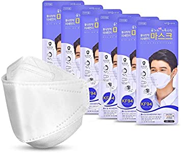 KF94 Particulate Respirator - KF94 Face Ma-s-ks, Respirator Face Safety Co-ver, Adaptable Nose Bar, Shipped from USA, Delivery Completed in 3-5 Days (6 Packs)