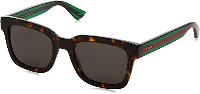 Gucci Fashion Sunglasses, 52/21/145, Avana / Grey / Green