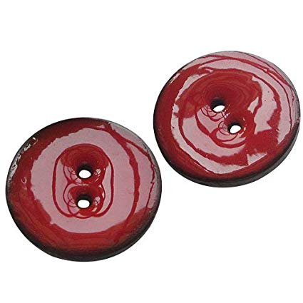Chenkou Craft New Enamel Coco Two Holes Sewing Buttons Button Overcoat Decoration 25mm 20pcs (red)