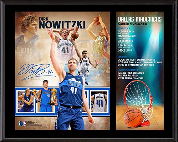 Dirk Nowitzki Dallas Mavericks 12" x 15" Retirement Sublimated Plaque - NBA Player Plaques and Collages