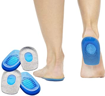 2 Pairs Silicone Gel Heel Cups Heel Support Pads Cushions for Plantar Fasciitis Heel Pain, Shoe Inserts for Sore Heel Pain, Bone Spur & Achilles Pain Pad & Shock Absorbing Support