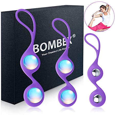 BOMBEX Kegel Vagina Balls - Premium Silicone Weighted Ben Wa Balls,Vagina Tightness & Bladder Control Exerciser,Set of 3