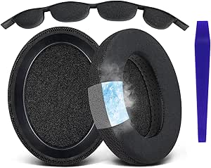 SOULWIT Replacement Kit for Sennheiser HD650, HD660 S, HD660S2, HD600, HD6XX, HD58X, HD580, HD565, HD545, HD535 Headphones, Cooling Gel Earpads Ear Cushions, Mesh Fabric Headband Pad - 4 Bulges