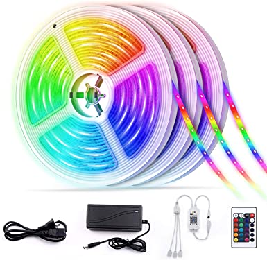 WiFi LED Strip Lights, 50Ft(3X5M) RGB SMD 5050 LED Rope Lighting Color Changing Full Kit with 24-Keys IR Remote Controller, App Control, Amazon Alexa/Google Voice Control