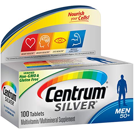 Centrum Silver Men (100 Count) Multivitamin / Multimineral Supplement Tablet, Vitamin D3, Age 50