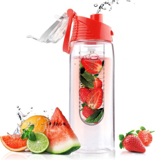 SALE! SALE! SALE! Decormojo Fruit and Vegetable Infuser Water Bottle/Eco Friendly Tritan Sports Water Bottle, 700ml BPA Free