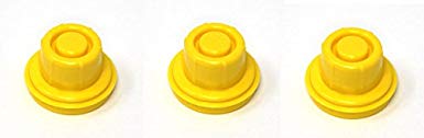 3 Pack Replacement YELLOW SPOUT CAPS Top Hat Style fits # 900302 900092 BLITZ Gas Can Spout Cap fits self venting gas can Aftermarket (SPOUTS NOT INCLUDED)