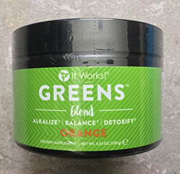 It Works Greens Blend Orange Flavor 4.23 oz jar Alkalize, balance, detoxify